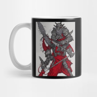 Bear Monster Playing Flaming Axe Bass Guitar D&D Mug